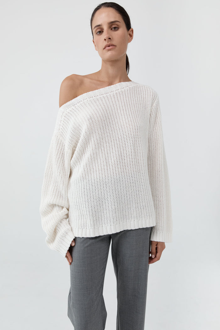 Relaxed Bateau Jumper - Off White