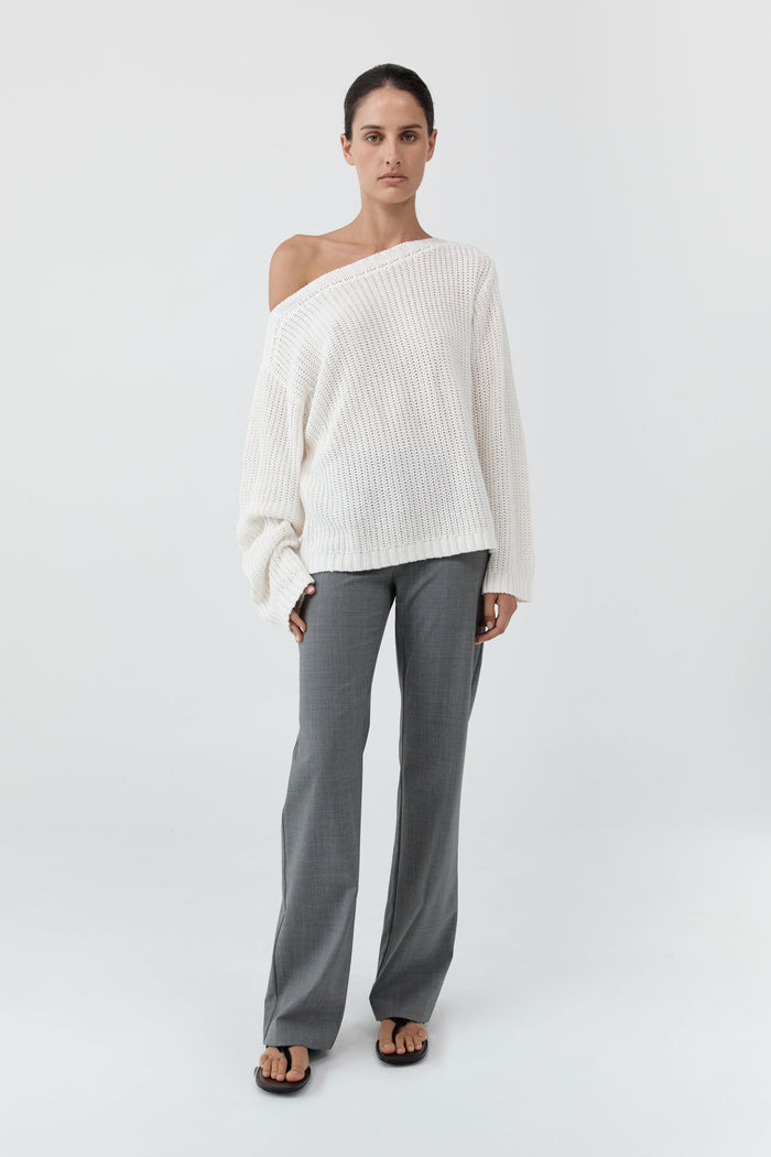 Relaxed Bateau Jumper - Off White