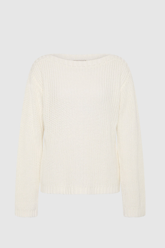 Relaxed Bateau Jumper - Off White