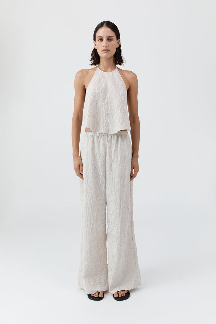 Relaxed Crushed Pant - Petite Pinstripe