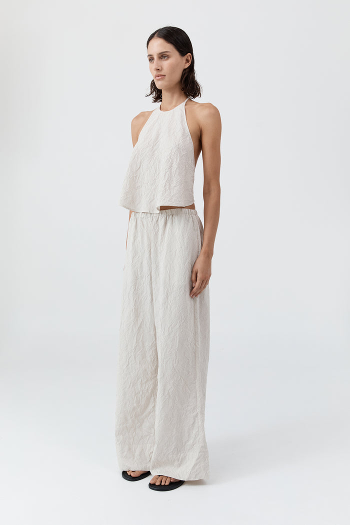 Relaxed Crushed Pant - Petite Pinstripe