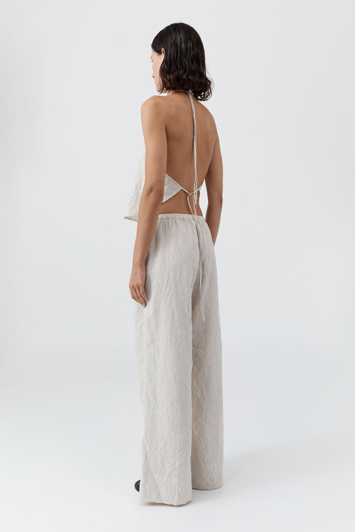 Relaxed Crushed Pant - Petite Pinstripe