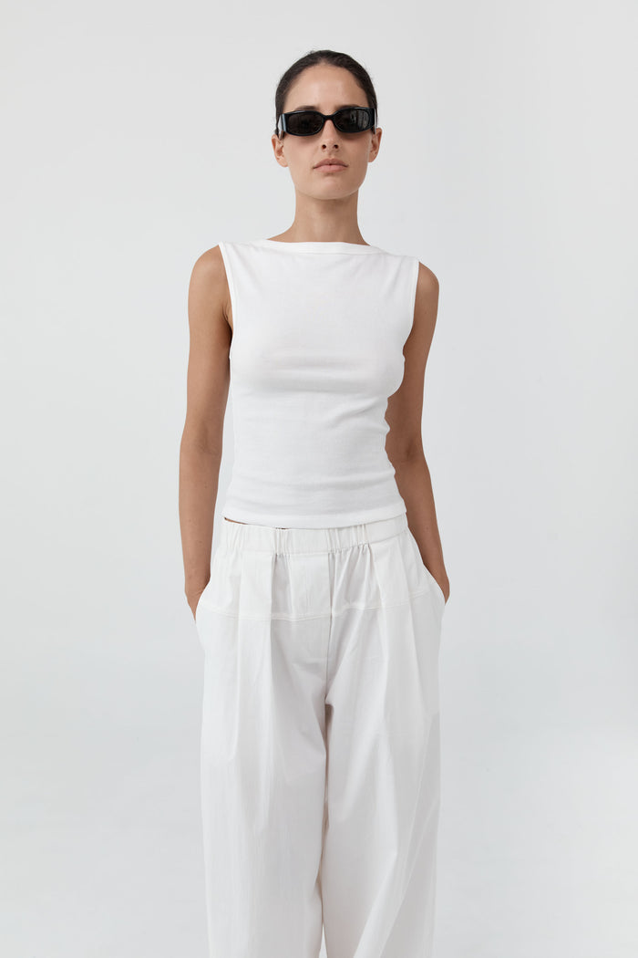 Relaxed Pleat Pants - Off White