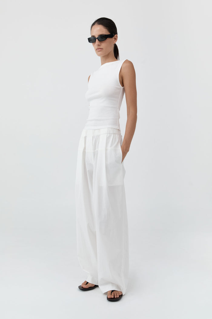 Relaxed Pleat Pants - Off White