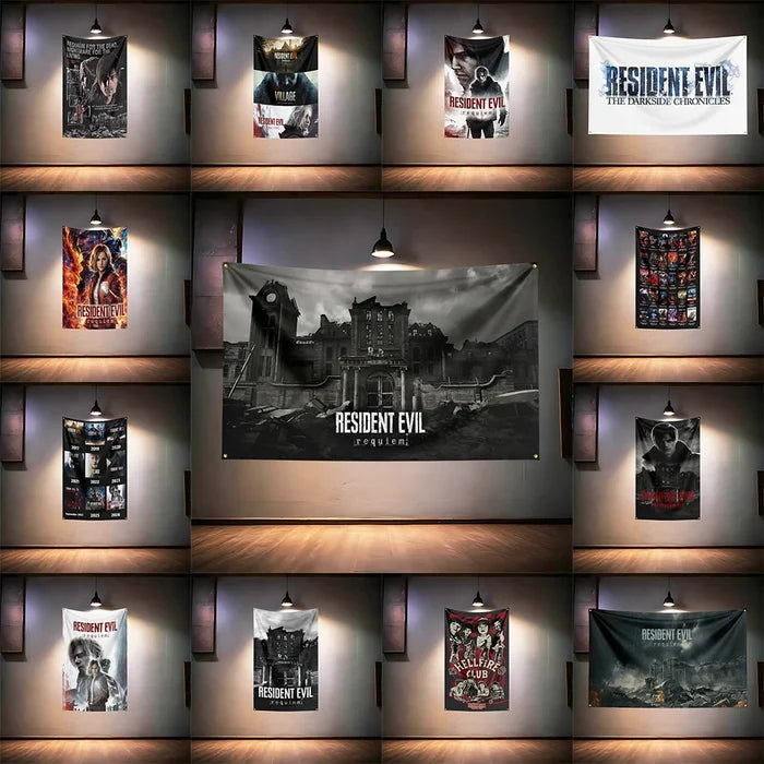 Resi-dent-Evils Game Fans Flag  For Gaming Room Bedroom Man Cave Bar Home Wall Decor Banner
