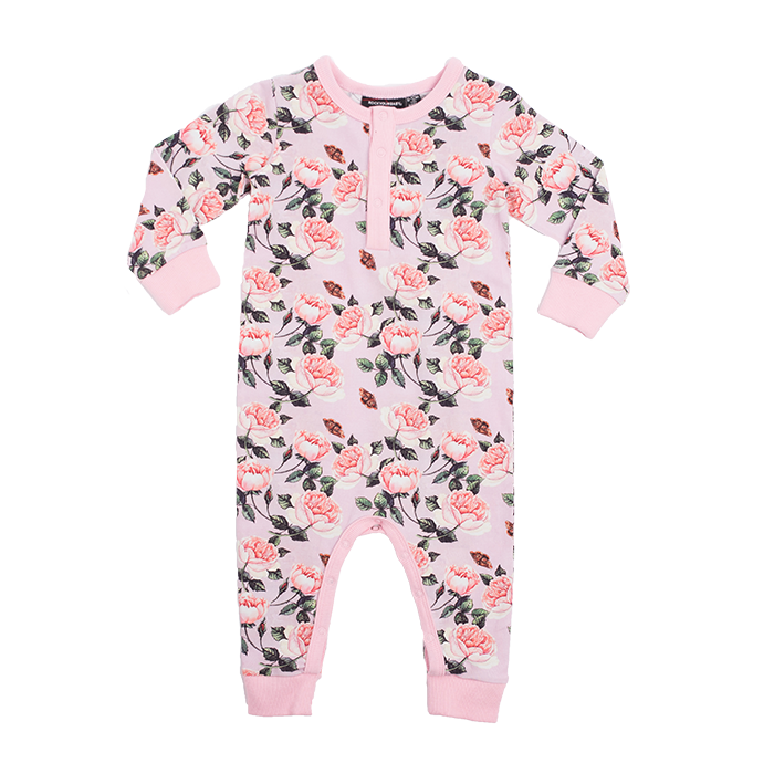 Rock Your Baby Shabby Chic L/S Playsuit - Pale Pink