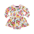 Rock Your Baby Winter Magic L/S Waisted Dress - Pale Grey
