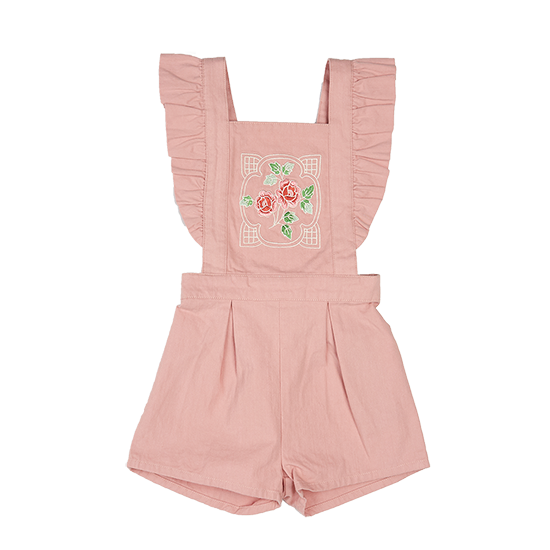 Rock Your Kid Pink Rose Romper in Dusty Pink