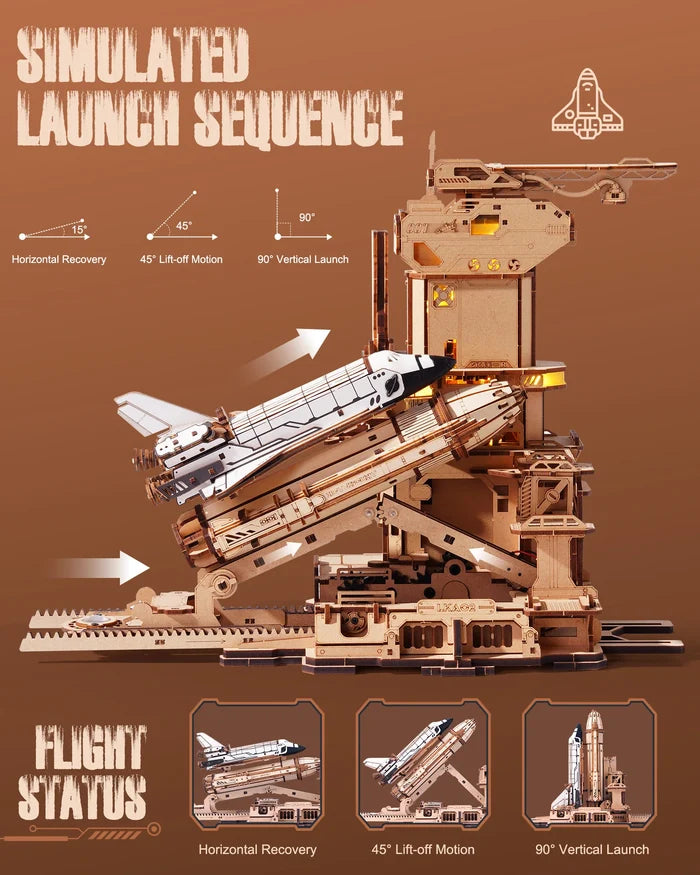 ROKR 3D Wooden Puzzle Space Shuttle Model Kits To Build STEM Toy Gift LKA02 For Adults