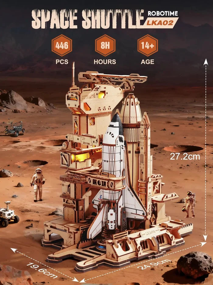 ROKR 3D Wooden Puzzle Space Shuttle Model Kits To Build STEM Toy Gift LKA02 For Adults