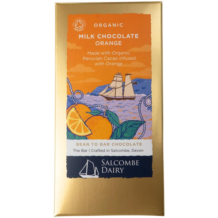 Salcombe Dairy Organic Orange Milk Chocolate Bar 75g