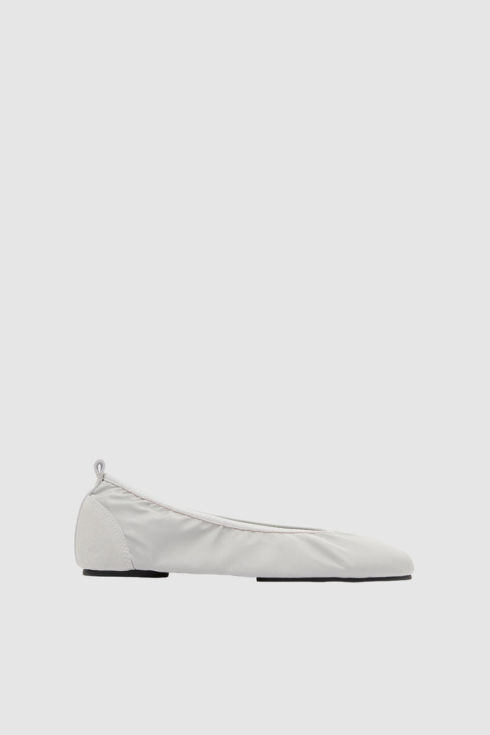 Satin Ballet Flat - Silver