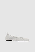 Satin Ballet Flat - Silver
