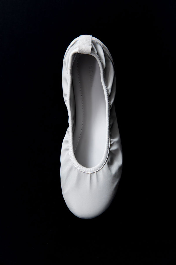 Satin Ballet Flat - Silver