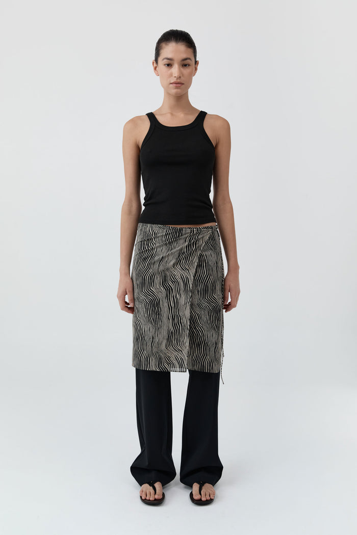 Savannah Silk Wrap Skirt - Sand