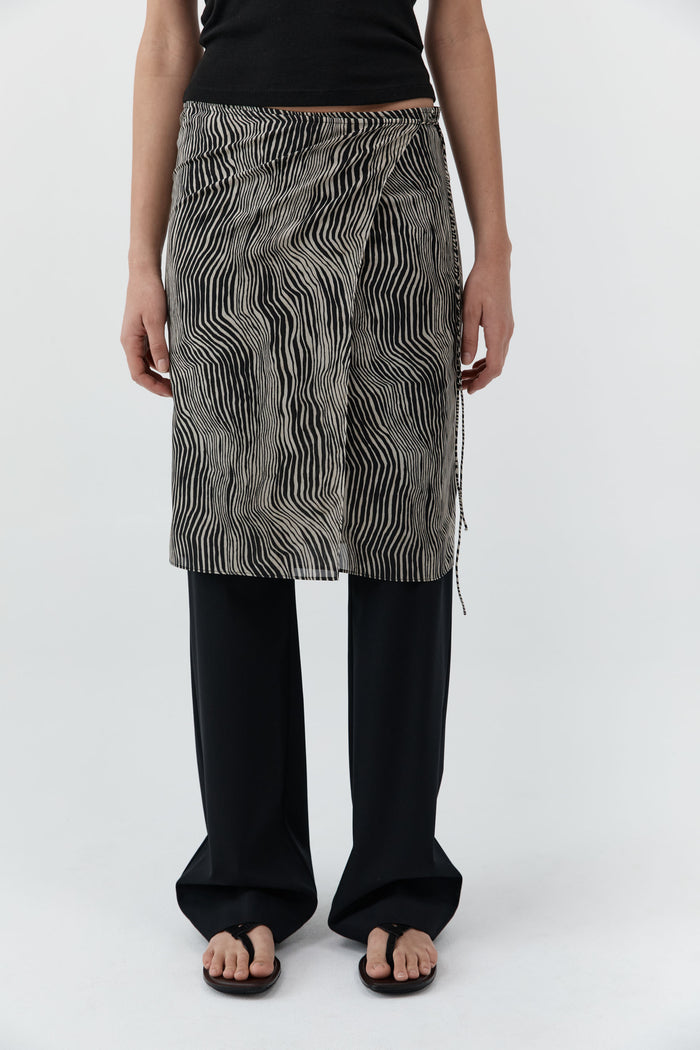 Savannah Silk Wrap Skirt - Sand