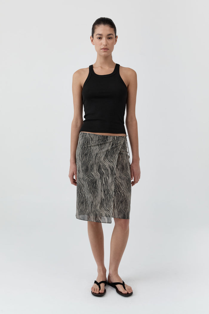 Savannah Silk Wrap Skirt - Sand