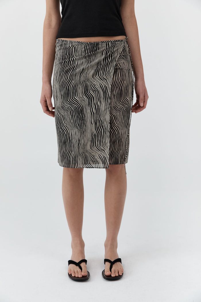 Savannah Silk Wrap Skirt - Sand