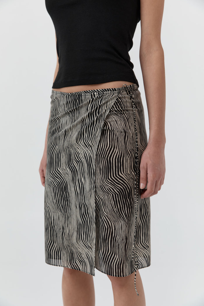 Savannah Silk Wrap Skirt - Sand