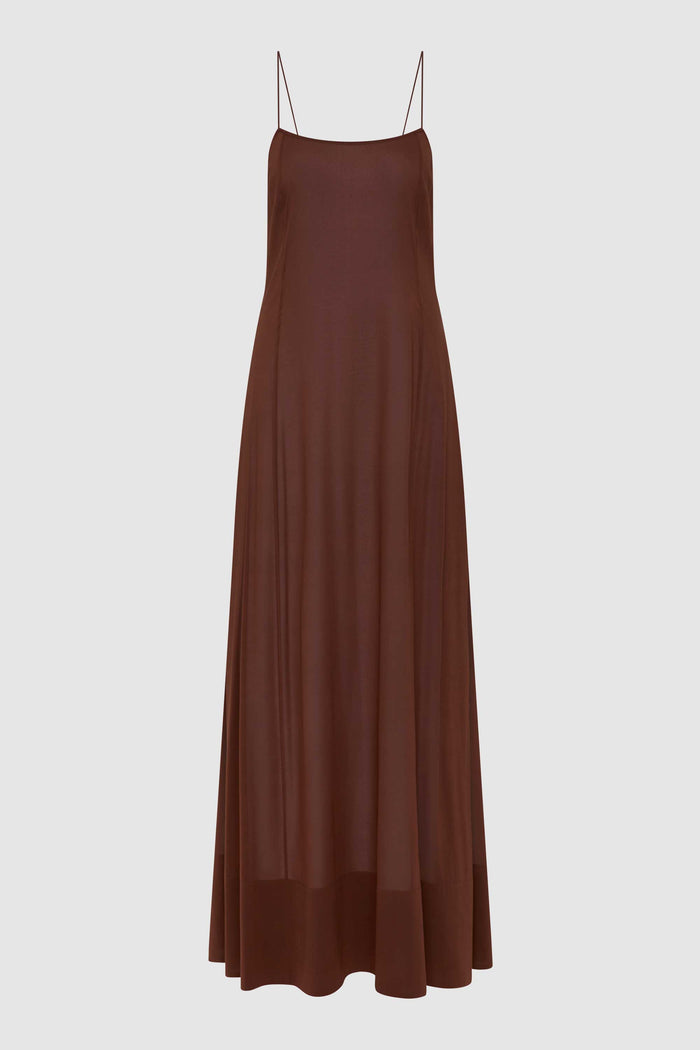 Sheer Silk Slip Dress - Liqueur