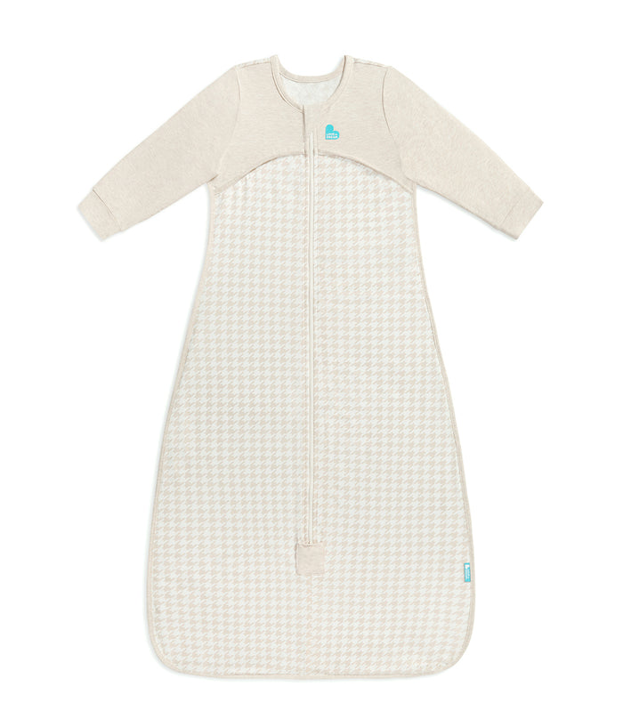 Sleep Bag Long Sleeve 1.0 TOG Cotton Tan Houndstooth
