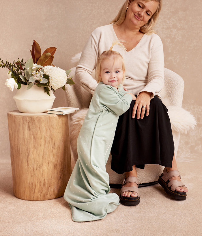 Sleep Bag Long Sleeve 1.5 TOG Cotton Olive Twigs