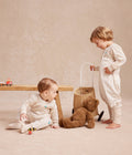 Sleep Suit Long Sleeve 1.0 TOG Cotton Tan Houndstooth