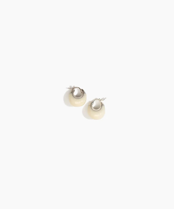 Small Crescent Earrings by Dinosaur Designs - Cream