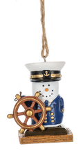 Smore Ship Captain Ornament Wearing Captain Hat with The Helm Of The Ship