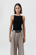 Square Neck Top - Black