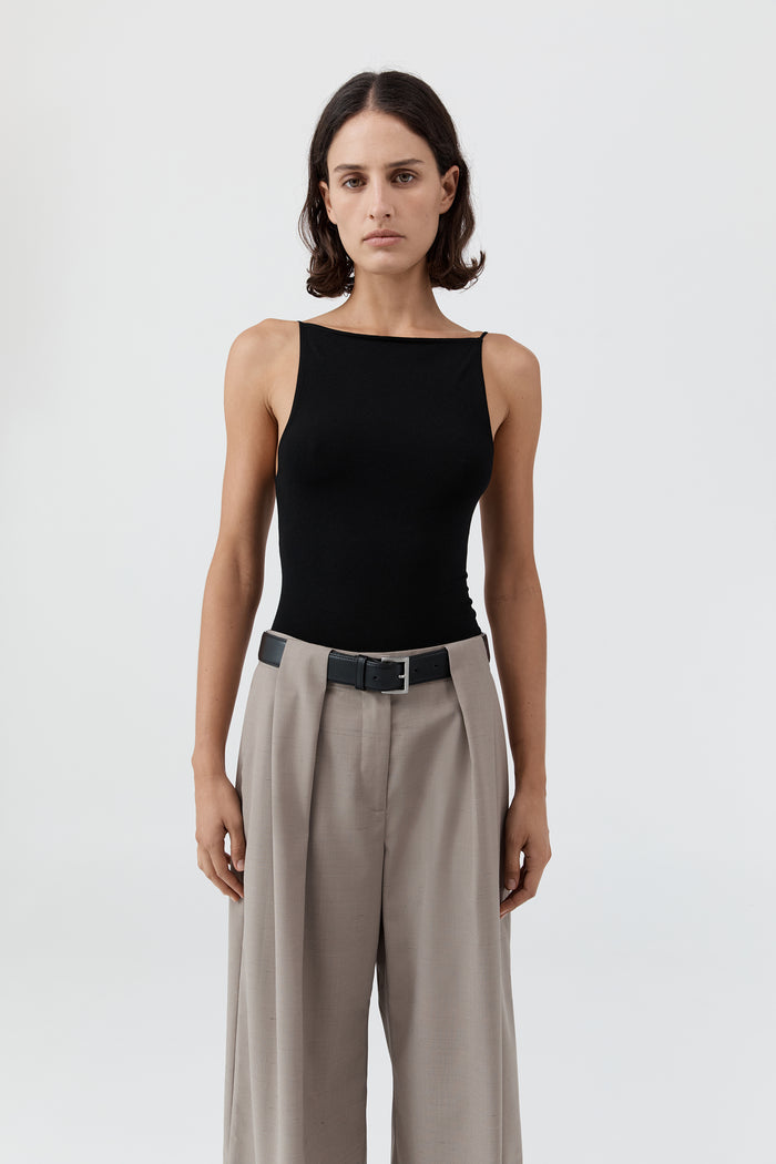 Square Neck Top - Black