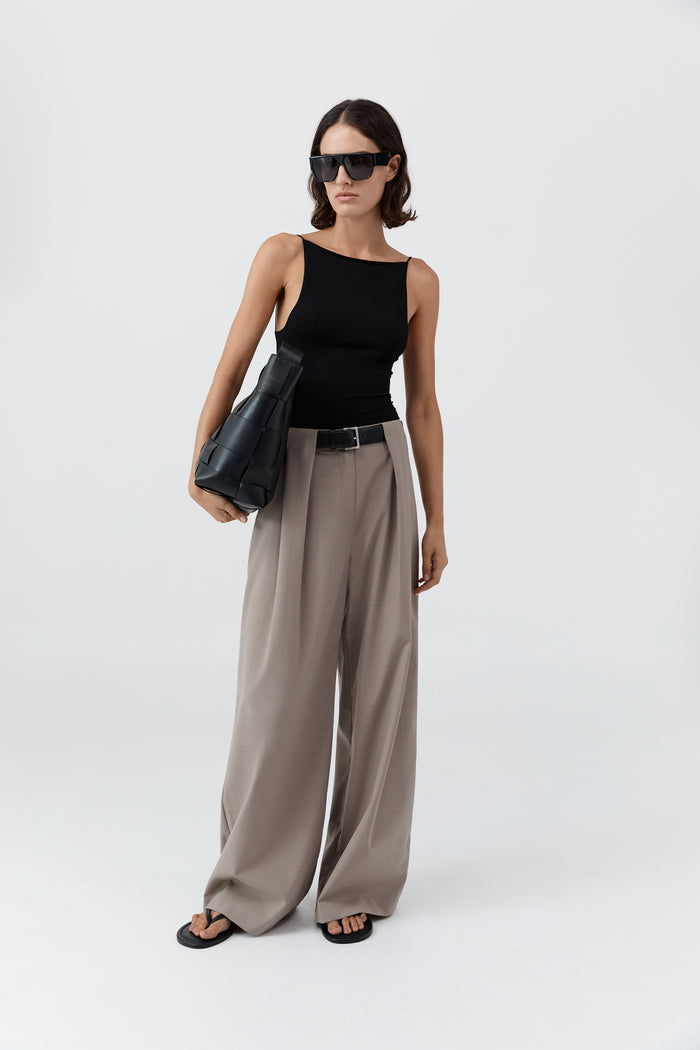 Square Neck Top - Black
