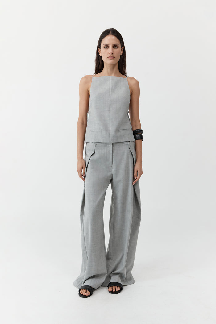 Square Side Tie Top - Concrete
