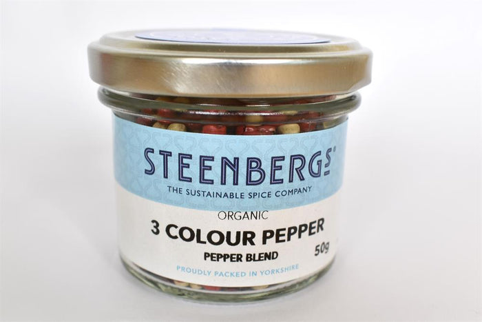 Steenbergs Organic 3 Colour Pepper - Black White and Pink Pepper 50g