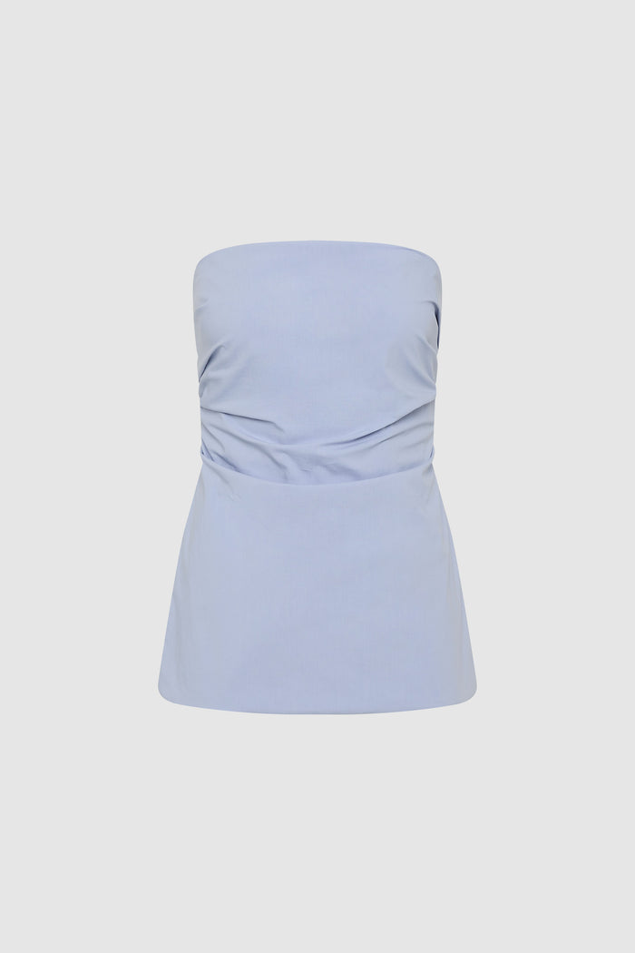 Strapless Tie Back Top - Sky