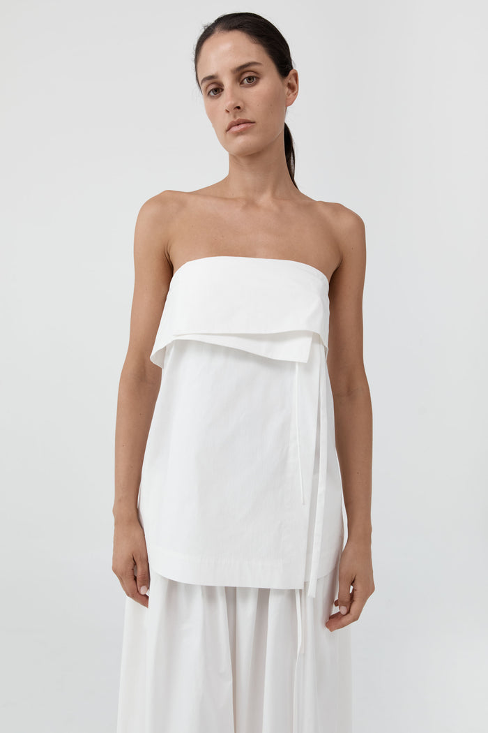 Strapless Wrap Top - Off White