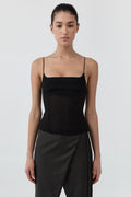 Stretch Silk Cami - Black