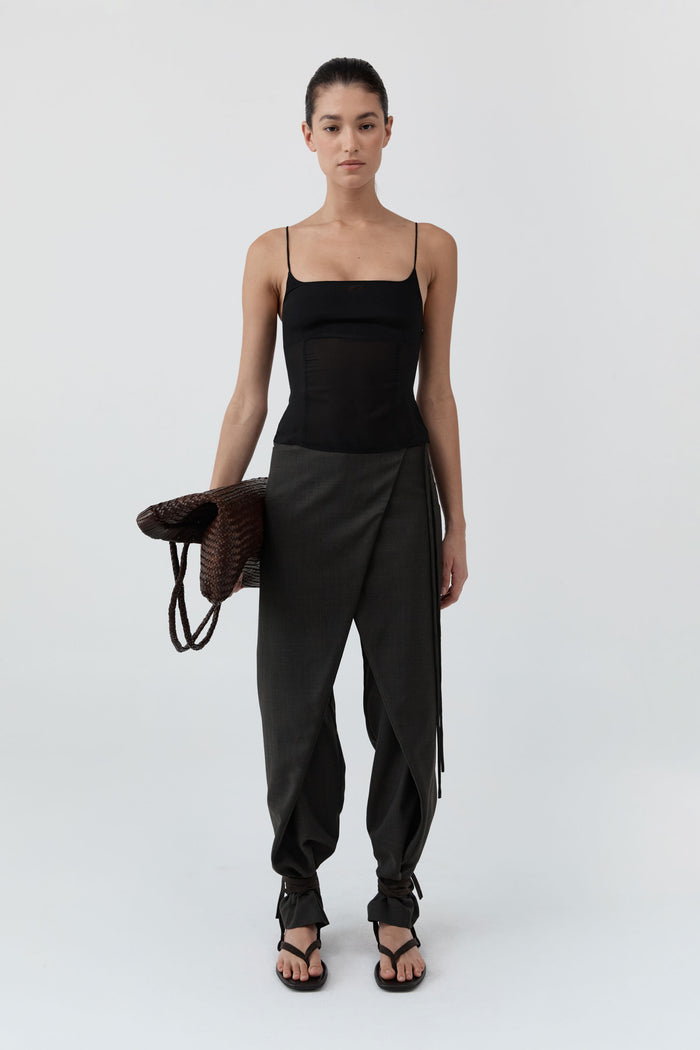 Stretch Silk Cami - Black
