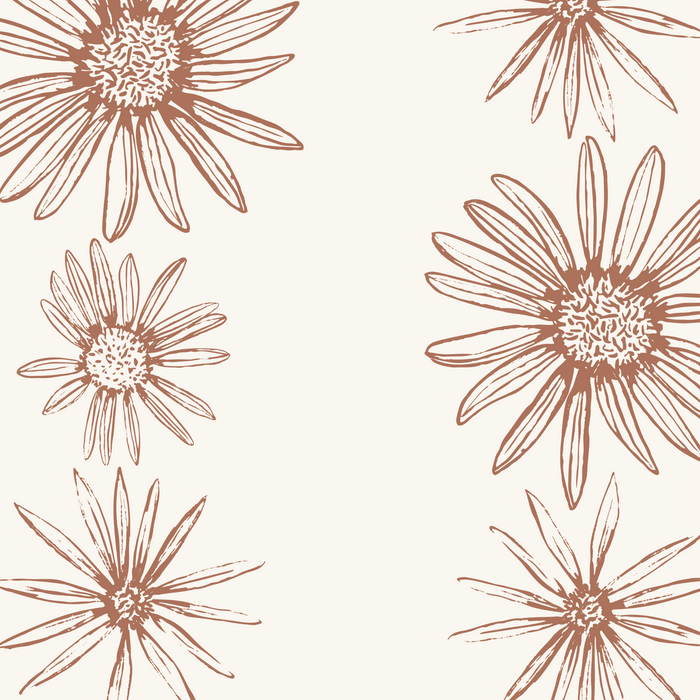 String of Daisies Wallpaper - Terracotta