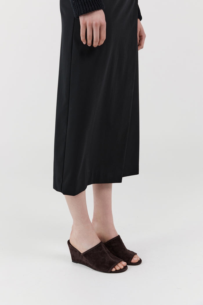 Suede Bandeau Wedge - Coffee