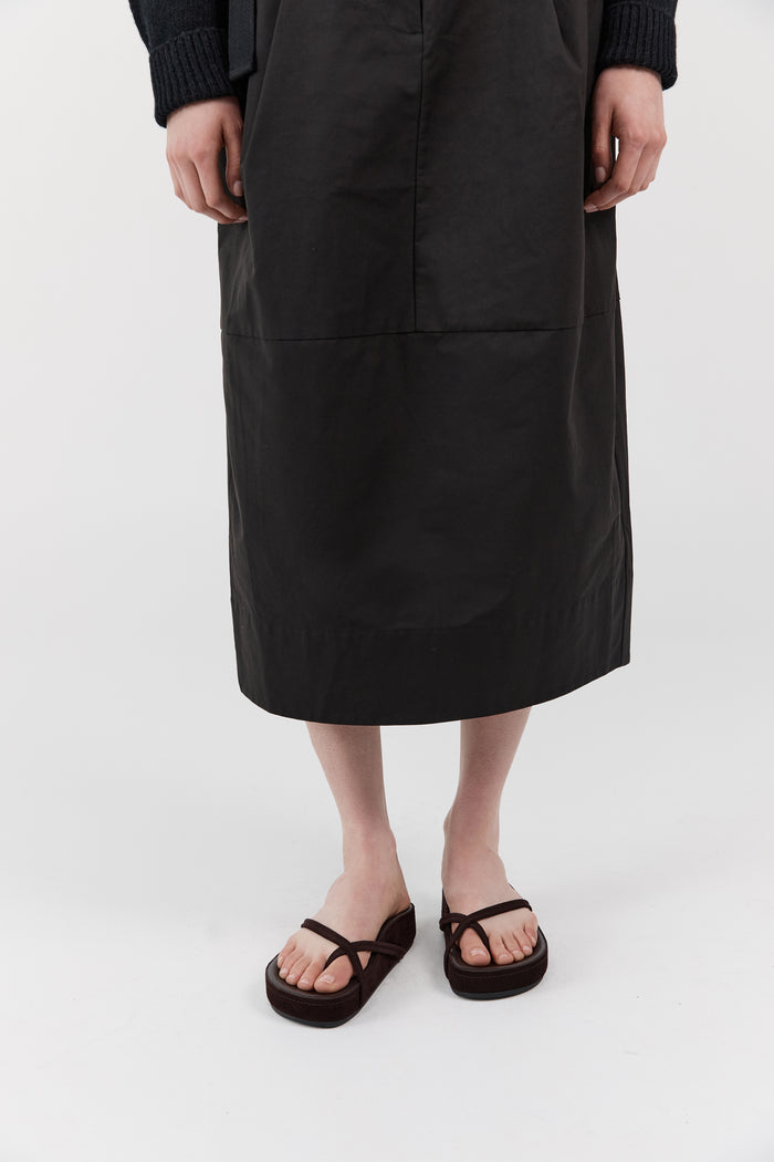 Suede Cross Strap Flatform - Coffee
