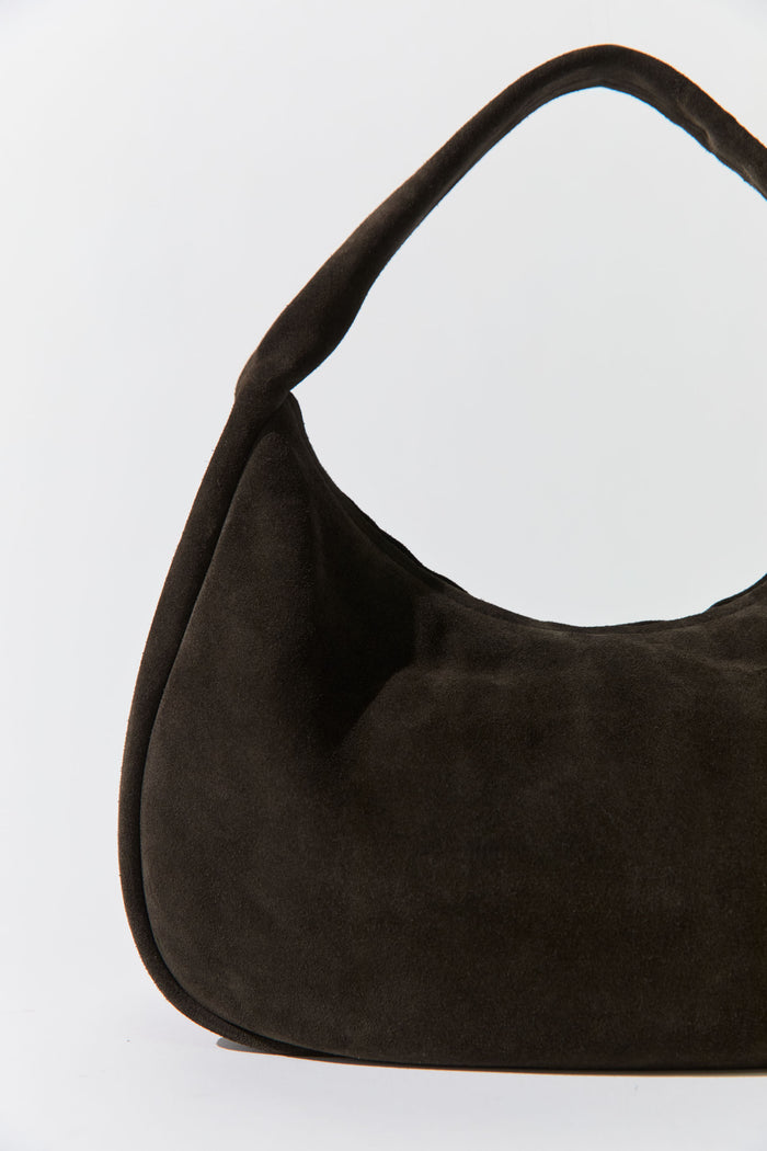 Suede Large Bon Bon Bag - Coffee