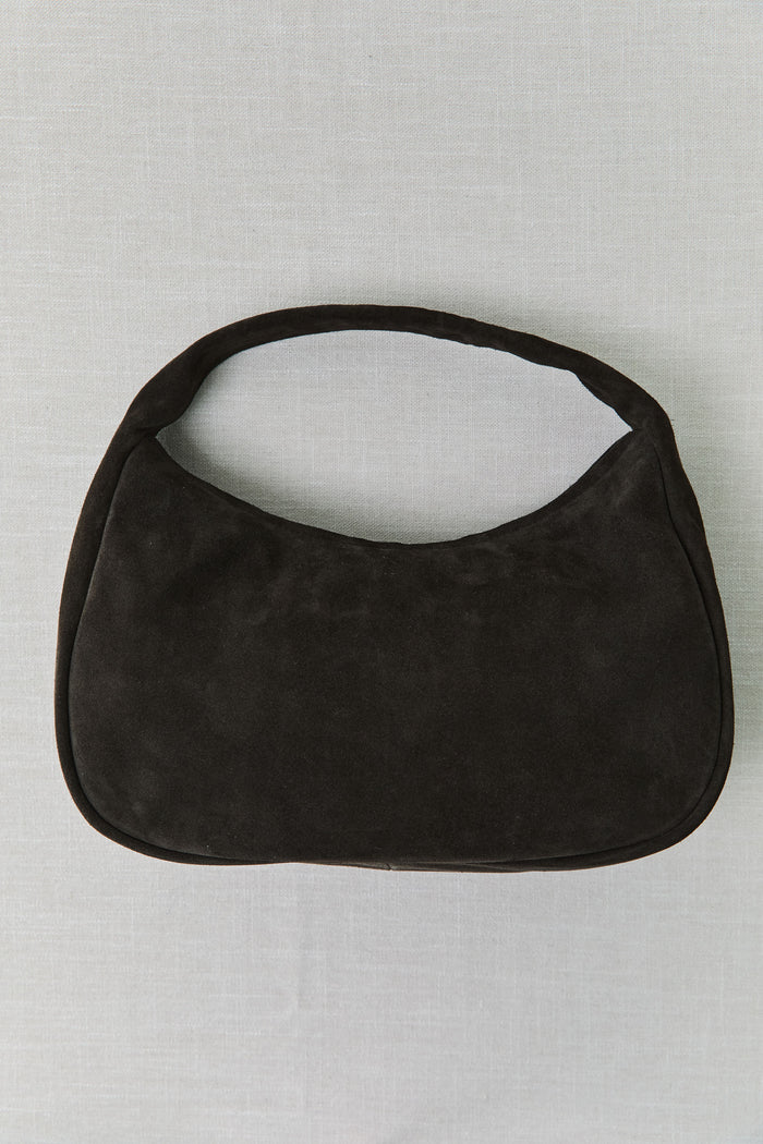 Suede Large Bon Bon Bag - Coffee