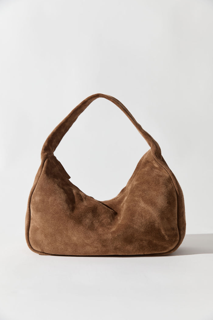 Suede Large Bon Bon Bag - Toffee