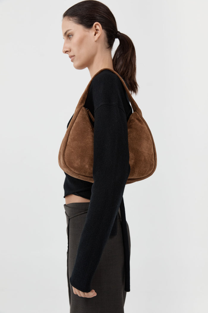 Suede Large Bon Bon Bag - Toffee