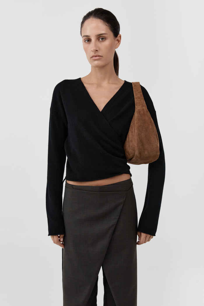 Suede Large Bon Bon Bag - Toffee