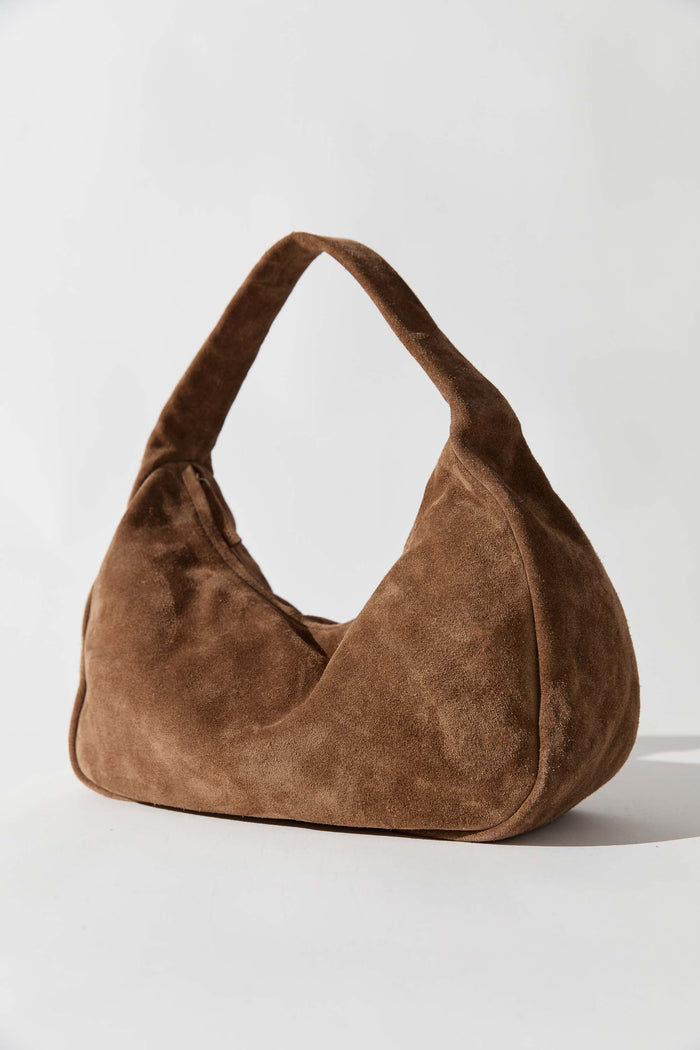 Suede Large Bon Bon Bag - Toffee