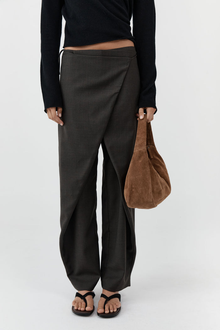 Suede Large Bon Bon Bag - Toffee