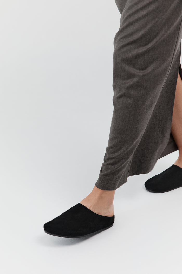 Suede Mule - Black