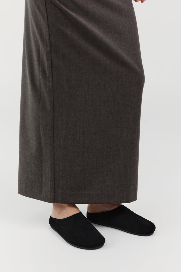 Suede Mule - Black